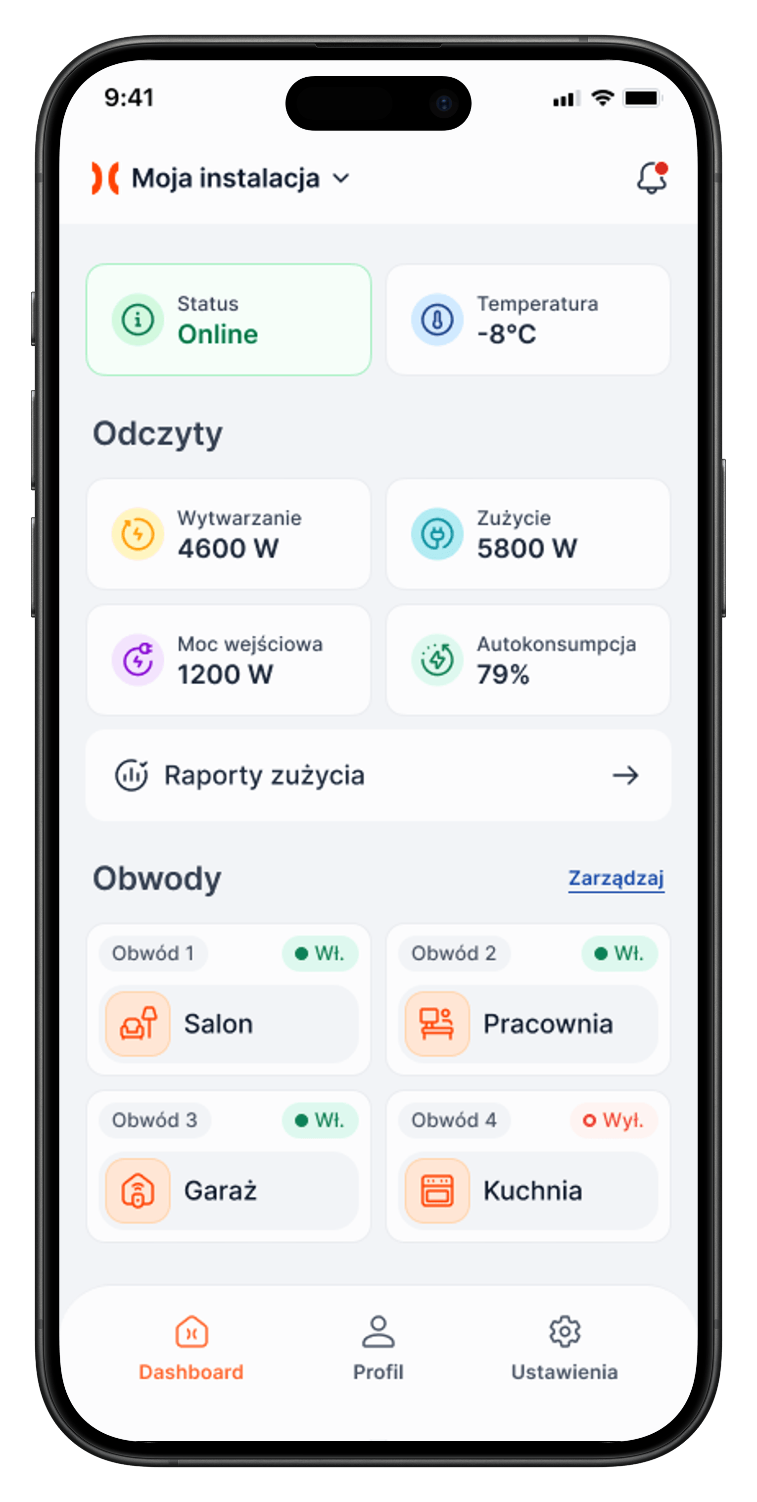 Photovoltaics App Dashboard